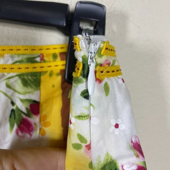 Lapis Women's Yellow Summer Floral Midi Skirt Medium Cotton Blend! - Picture 3 of 5